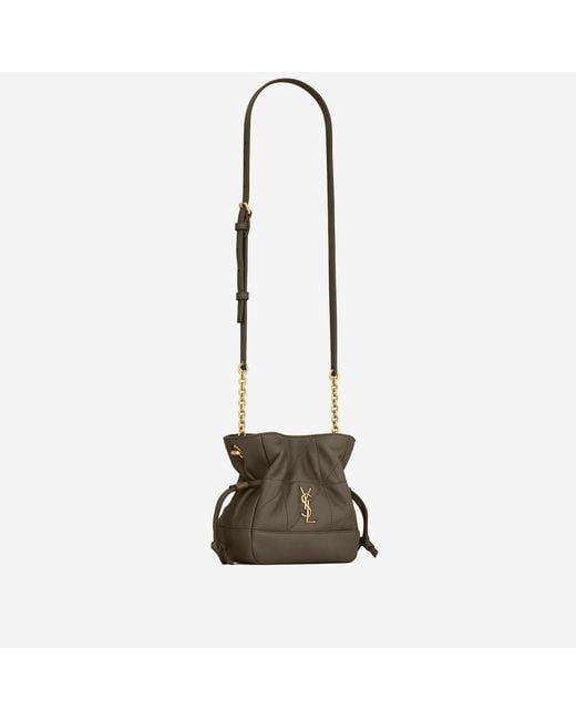 Saint Laurent Green Mini Pochette Jamie Leather Shoulder Bags