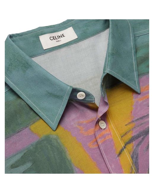 Céline Green Printed Shirt for men
