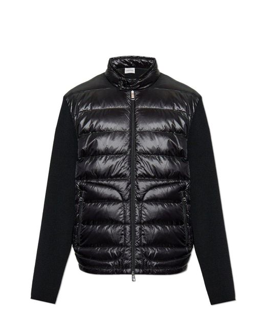 Moncler Black Logo Patch Down Cardigan for men