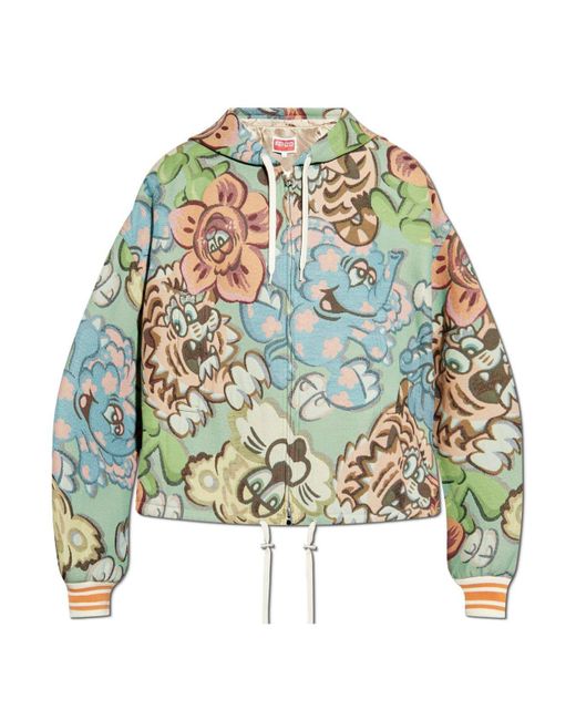 KENZO Multicolor Patterned Jacket With Hood for men