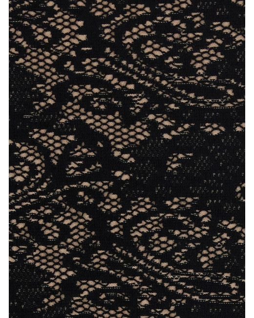 Elisabetta Franchi Black Lace Knit Skirt Viscose