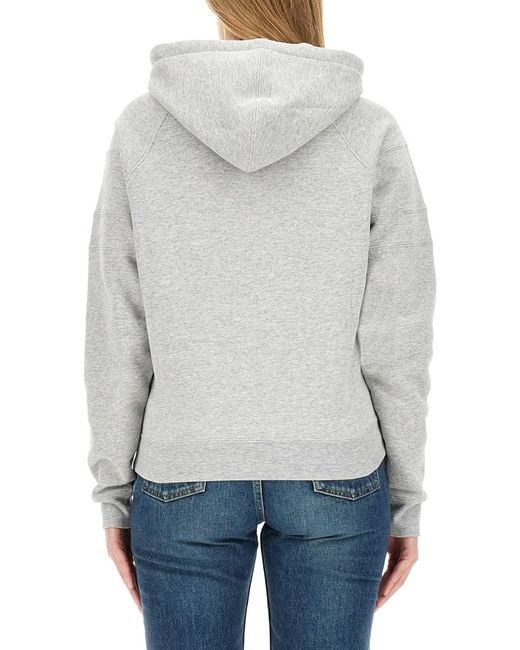 Saint Laurent Gray Cotton Hoodie Sweatshirts