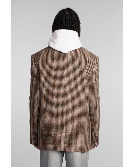 Balenciaga Brown Blazer In Beige Wool for men