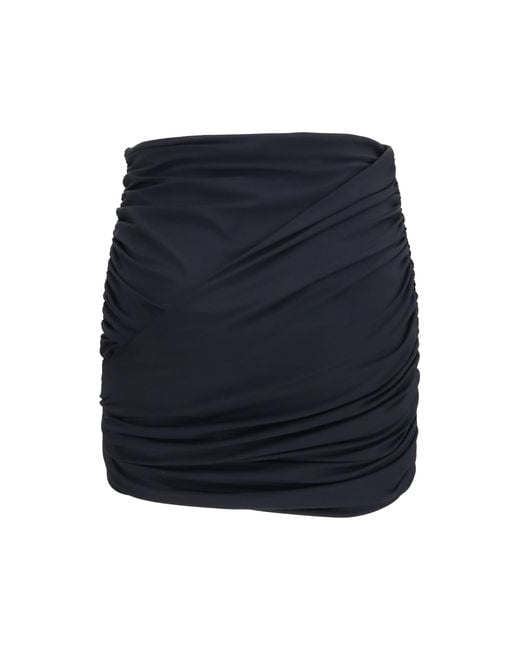 Magda Butrym Blue Draped Swim Mini Skirt Polyamide; Elastane
