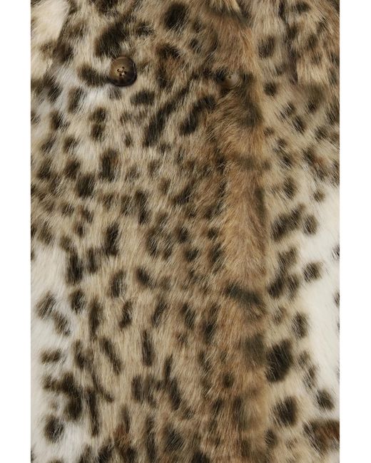 S.w.o.r.d 6.6.44 White Faux Fur Hooded Leopard Print Coat Polyester