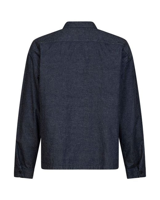 Prada Blue Shirt Cotton Chambray for men