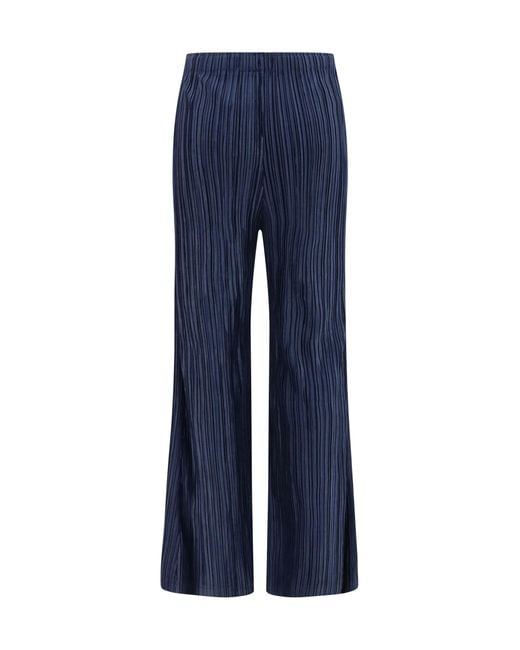 GONGDID DESIGN Blue Corduroy Palazzo Pants Polyester