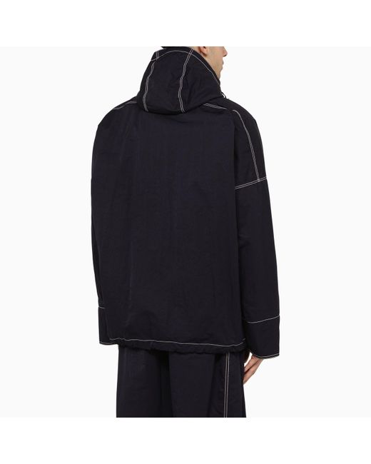 Bottega Veneta Black Lightweight Navy Jacket With Contrast Stitching for men