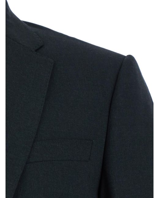 Emporio Armani Black Single-Breasted Wool Blend Suit for men