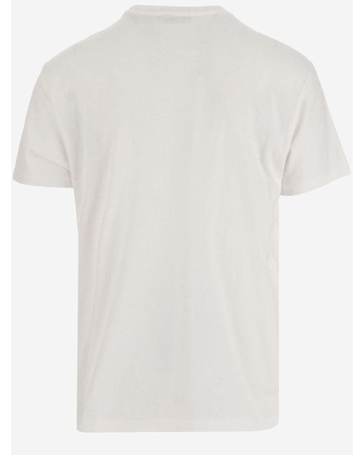 Ralph Lauren White Cotton T-Shirt With Logo for men