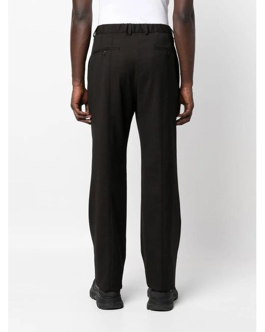 Ferragamo Black Straight-Leg Belted Trousers for men