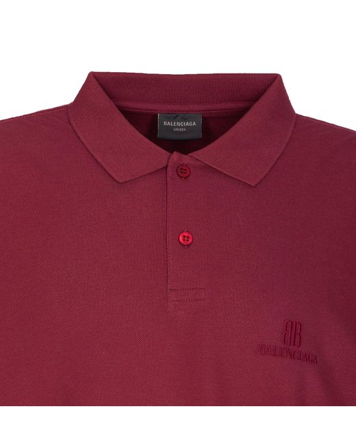 Balenciaga Red Nano Bb Logo Polo for men