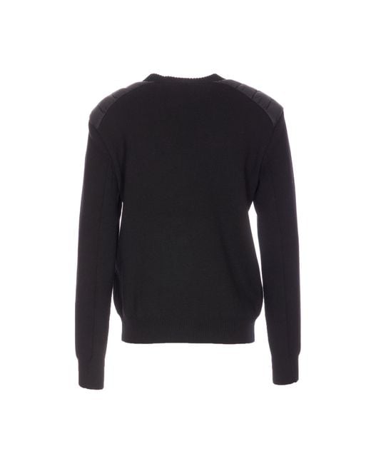 Moncler Blue Sweaters Virgin Wool for men
