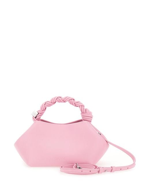 Ganni Pink Handbag Bou Small Butter Bag Leather Handbags