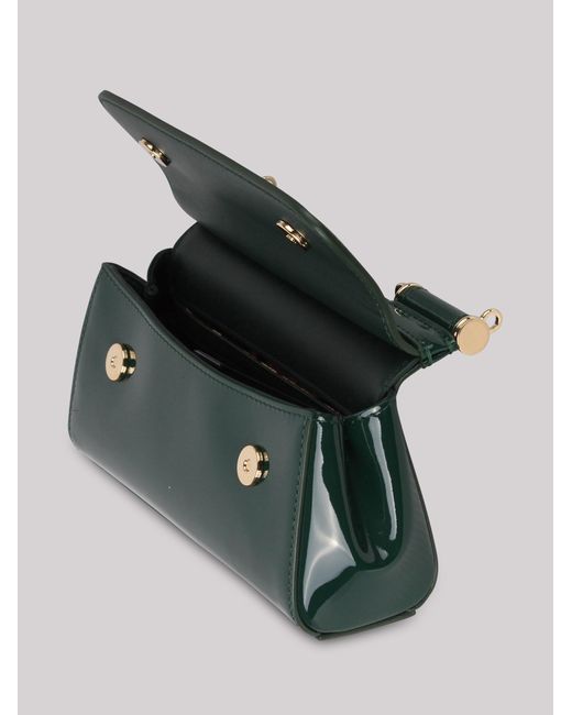 Dolce & Gabbana Green Small Sicily Patent-leather Bag