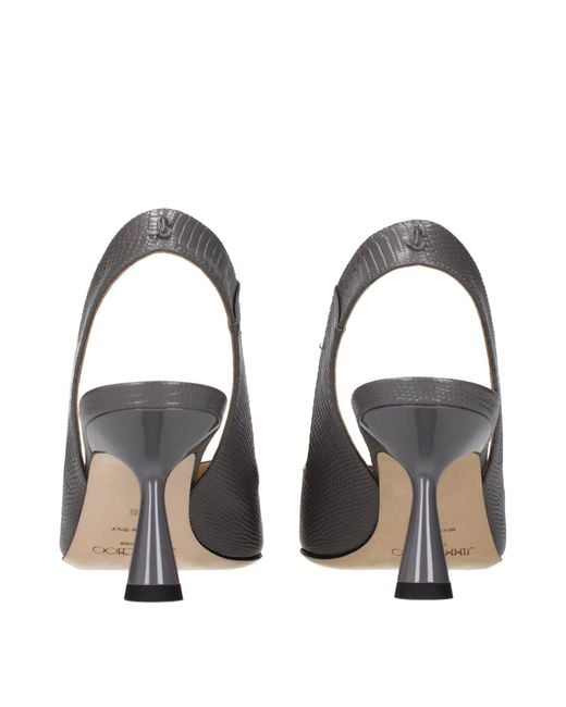 Jimmy Choo Gray Leather High Heel Pumps