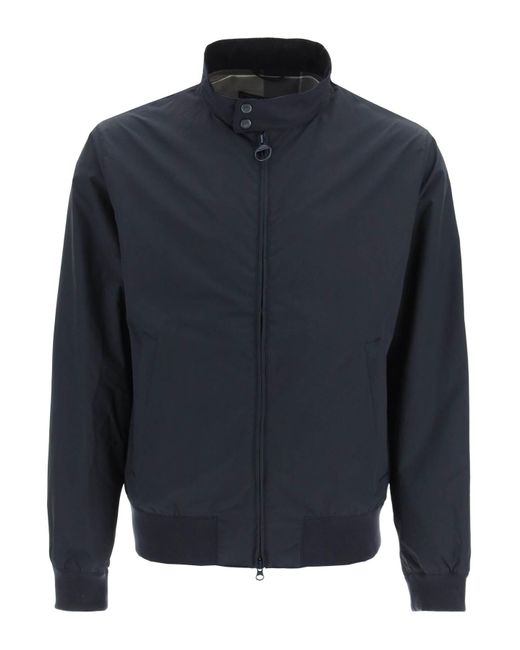 Barbour Blue Nylon Harrington Jacket for men