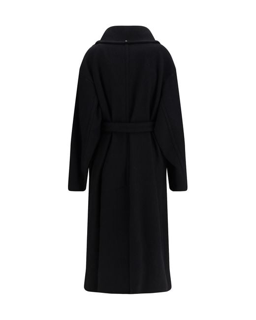 Sportmax Black Zebra Coat Double-Faced Pure Wool