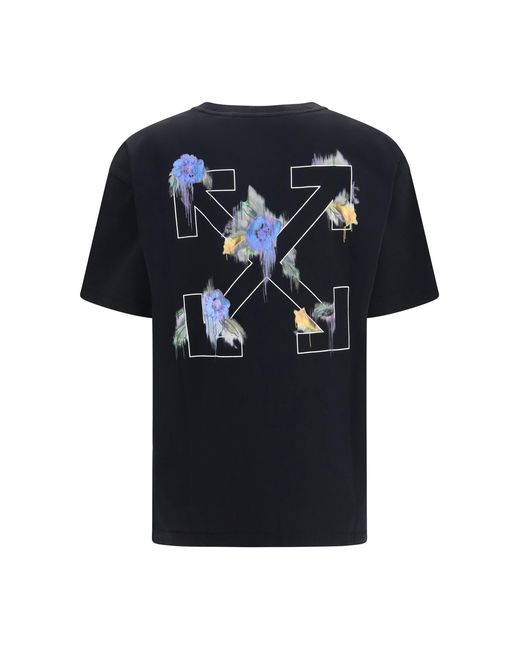 Off-White c/o Virgil Abloh Blue T-Shirt Arrow Out Flower-Balsam/Balsam Cotton T-Shirts & Jerseys