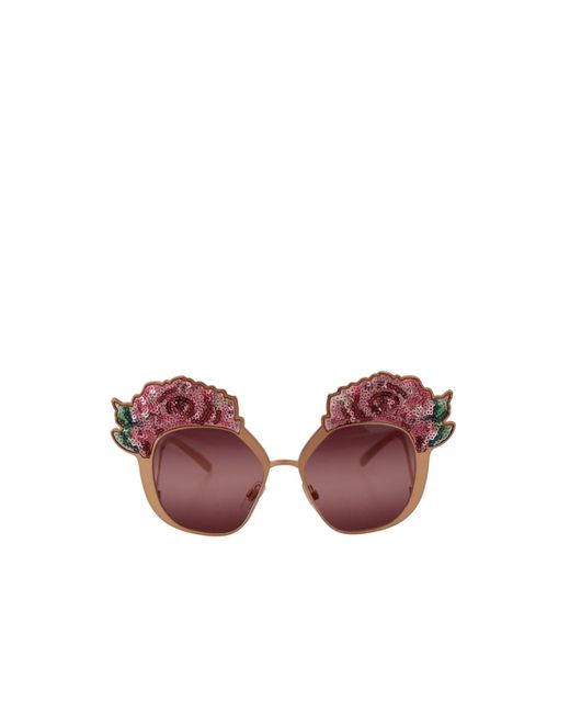 Dolce & Gabbana Purple Rose Sequin Sunglasses