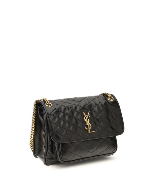 Saint Laurent Black Shoulder Bag Niki Calf Leather