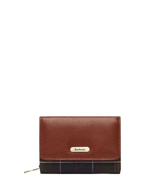 Barbour Brown Leather And Fabric Wallet for men