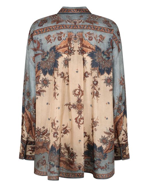 Zimmermann Multicolor Ascension Manstyle Silk Shirt
