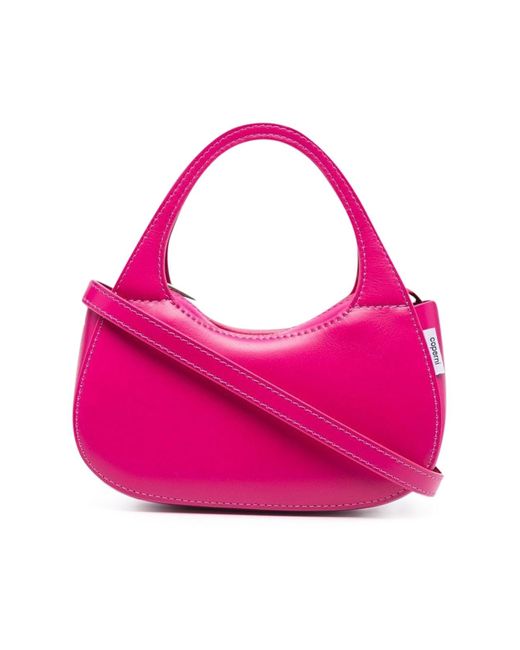 Coperni Leather Micro Baguette Swipe Bag in Pink - Lyst