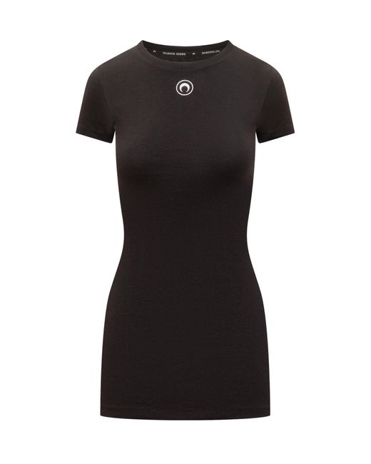 MARINE SERRE Black Dress T-shirt