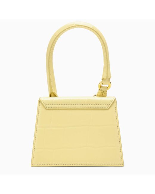 Jacquemus Yellow Le Chiquito Moyen Boucle Light Embossed Leather Bag