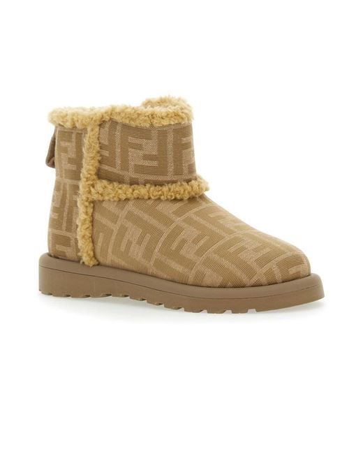 Fendi Natural Boots Polyamide