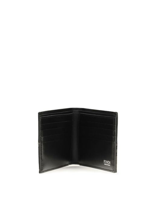 Fendi Gray Ff Jacquard Bifold Wallet for men
