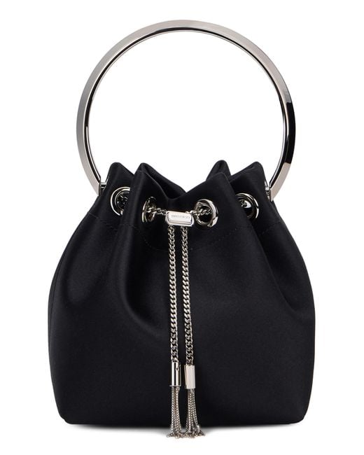 Jimmy Choo Black Handbag Bon Satin- Viscose Handbags