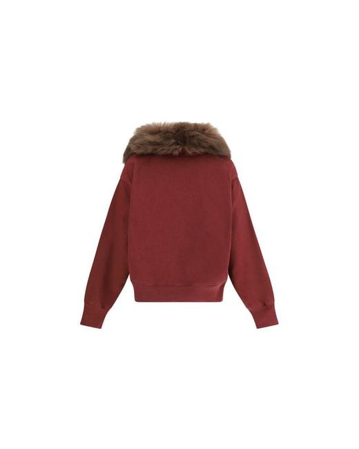 Prada Red Bordeaux Cotton Sweatshirt
