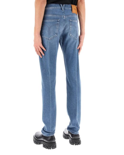 Versace Blue Stretch Denim Slim Fit Jeans for men