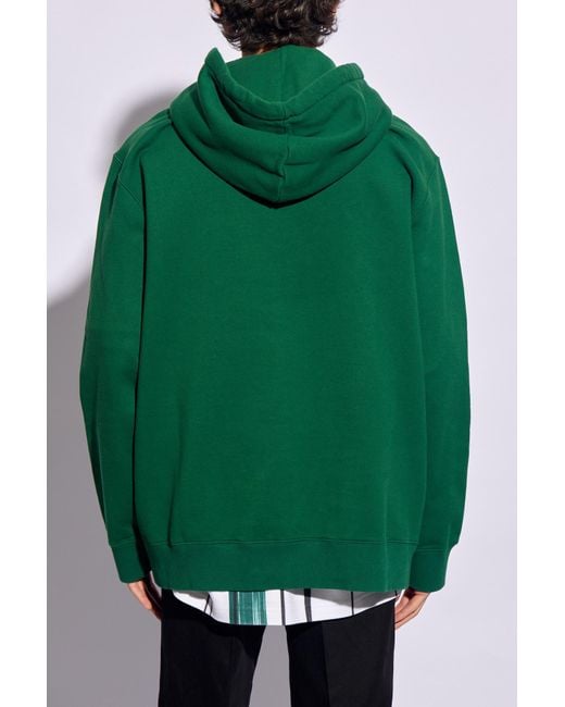 Lanvin Green Hoodie With Logo for men