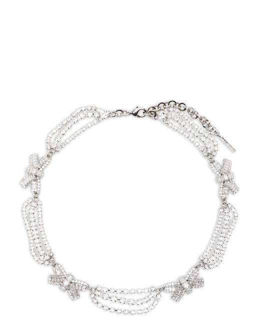 Alessandra Rich Metallic Bow Necklace Jewelry