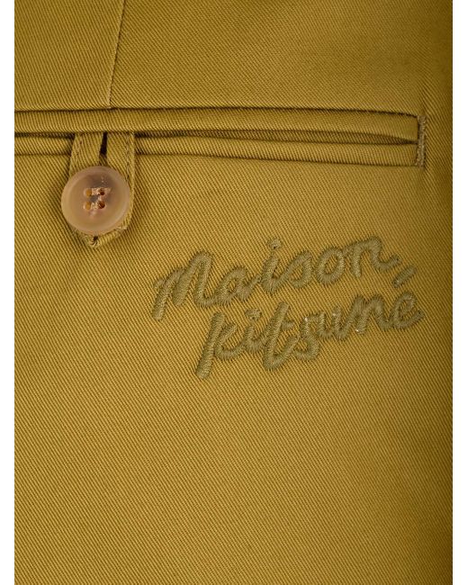 Maison Kitsuné Natural Cotton Chino Trousers for men