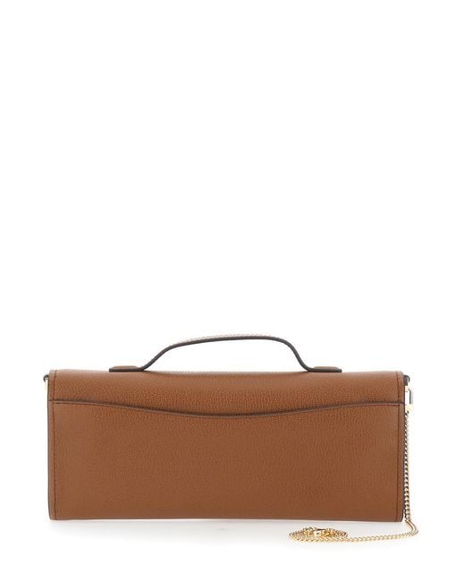 MICHAEL Michael Kors Brown Pouch Hamilton Grained Leather Cow Clutch Bags