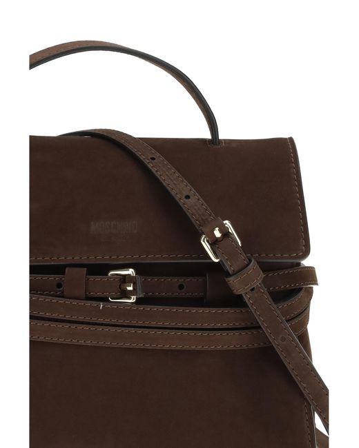 Moschino Brown Handbag Tie Me Calf Leather Handbags