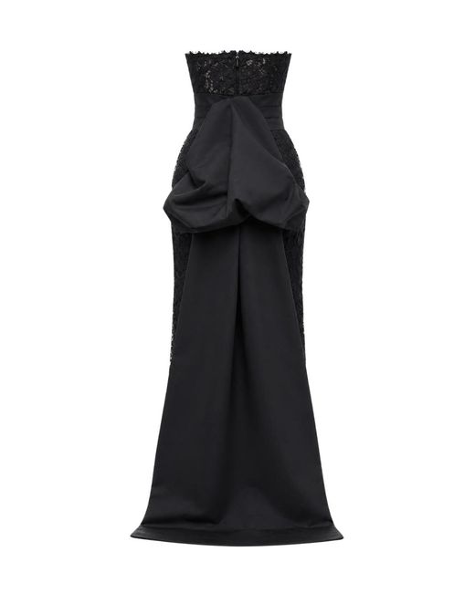 Monique Lhuillier Black Midi Dress Cotton