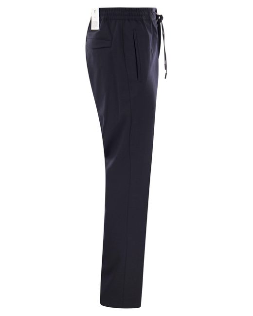 PT Torino Blue Omega Cotton Trousers for men