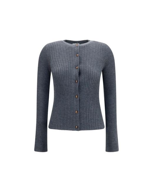 Burberry Blue Gray Cashmere Cardigan
