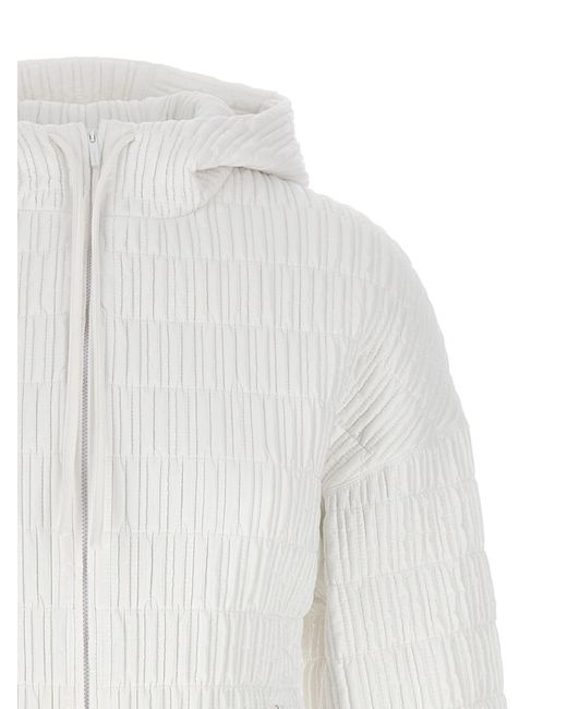Ferragamo White Quilted Bomber Jacket Casual Jackets, Parka