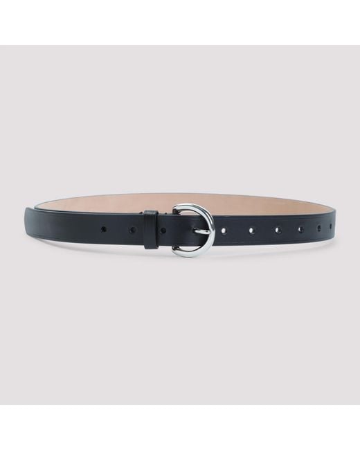 Phoebe Philo Blue Round Buckle 25Mm Belt Calf Leather