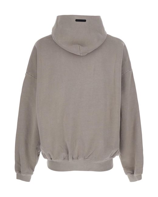 Fear Of God Gray 'Training 90's Hoodie Essentials' Hoodie With Fixed Hood And Kangaroo Pocket for men