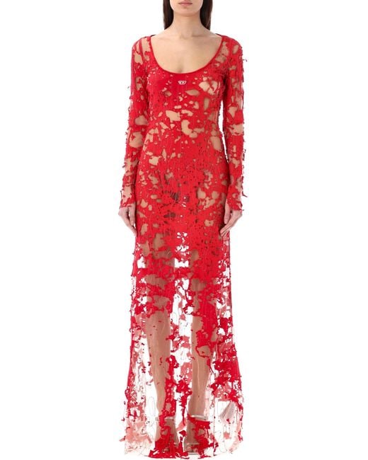 DIESEL Red D-Lea Maxi Dress