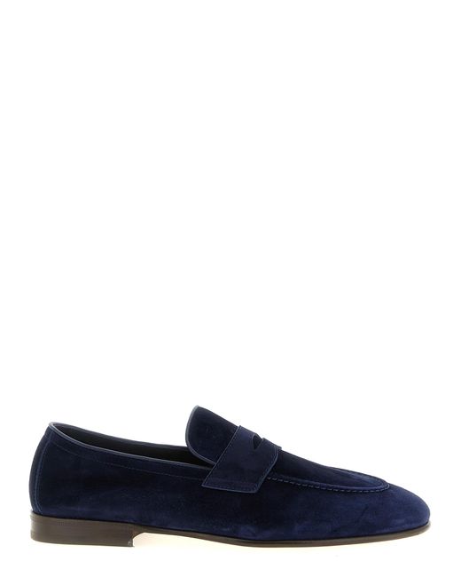 Brunello Cucinelli Blue Calfskin Slip-On Loafers for men