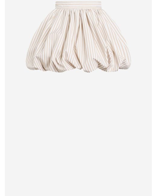 Patou Natural Skirt With Striped Pattern Cotton