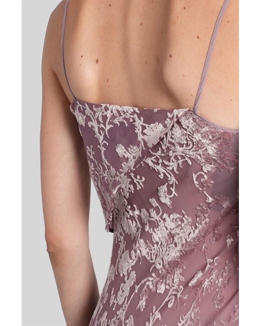 Ann Demeulemeester Aaricia Long Dress In Rose-pink Velvet